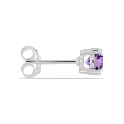 BUY SILVER AFRICAN AMETHYST GEMSTONE STUD EARRINGS – B2B SUPPLIER | JEWELPIN